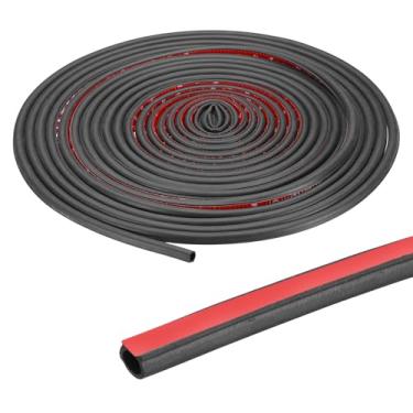 Imagem de PATIKIL Tira de vedação de borracha em forma de D de 12 m, decapagem de tempo de porta de borracha EPDM autoadesiva de 0,9 cm para barcos, trailers, carros, caminhões, fuzileiros navais, portas