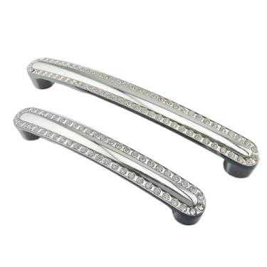 Imagem de CXYFQUUK Puxadores de vidro cristal para móveis de diamante, gaveta, armário, cozinha, armário, cômoda, puxador de porta, 2 peças (0 mm)