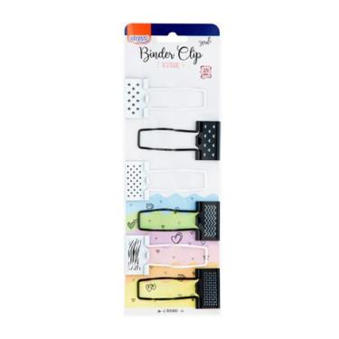 Imagem de Binder Clips Suporte Para Caneta 25mm Preto E Branco 6un - BRW