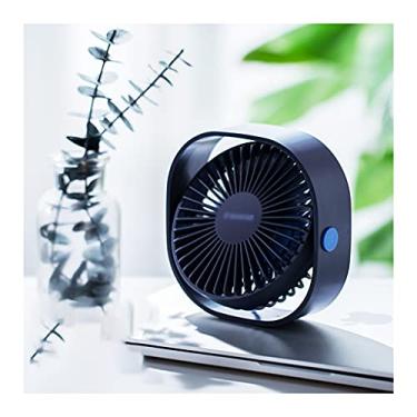 Imagem de U5GAAALPPQ9 Ventilador portátil USB ventilador de mesa 3 velocidades ajustável alimentado por USB pequeno ventilador para melhor resfriamento casa quarto escritório (cor: branco) (azul)