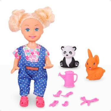 Imagem de Boneca Mini 11,5 Cm Jeans Jardineira Premium - Tiggy
