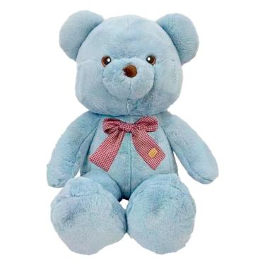 Imagem de Urso Azul de Pelúcia com Laço 65cm - CAA Toys