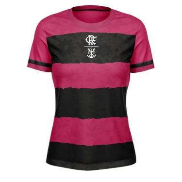 Imagem de Camiseta Braziline Flamengo - Sun Feminino - Outubro Rosa-Unissex