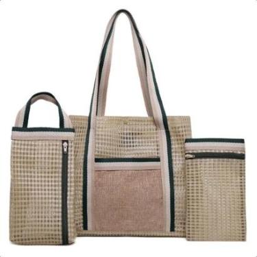 Imagem de Kit Bolsa de Praia Feminina Conjunto Bolsa com Necessaire-Feminino
