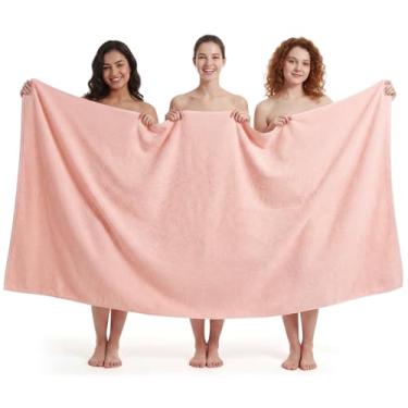Imagem de REDKISS Pacote com 1 lençol de banho jumbo, toalha de banho grande de microfibra de 101 x 203 cm para banheiro, extra grande e leve, de secagem rápida, super macia e altamente absorvente, perfeita