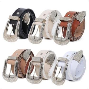 Imagem de Cinto Feminino Contry Fivela Com Ponteira Prata Pluz size-Feminino