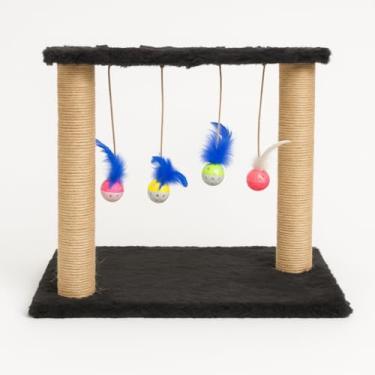 Imagem de Arranhador Interativo para Gatos – Brinquedos com Poste Simples(Preto)