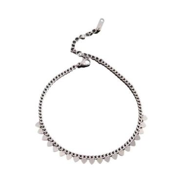 Imagem de Tornozeleira Feminina De Aço Inoxidável 316L Com Corrente De Coração E