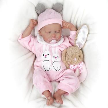 Imagem de Bebê Reborn Boneca Silicone Menina Menino Gêmeos Realista Pintado Corpo de Silicone 48cm Original (Menina)