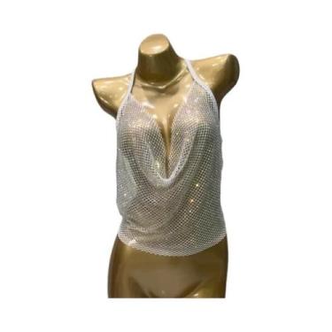 Imagem de Camisola Sexy Feminina Com Strass, Top Corset Sem Costas, Moda Verão 2