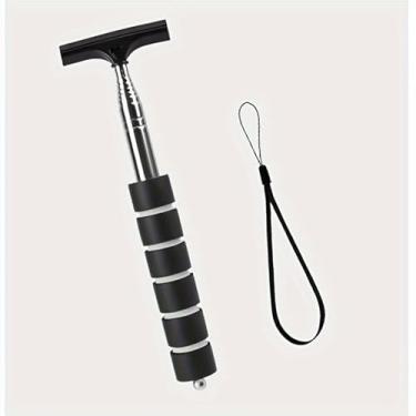 Imagem de Limpador de carro retrátil de mastro longo, raspador de vidro - Limpador de gotas de chuva para espelho retrovisor portátil universal para para-brisa | Acessórios de carro (98 cm preto)