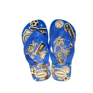 Imagem de Chinelo Havaianas Infantil Estampa Esportes Kids Athletic, Branco, Azu