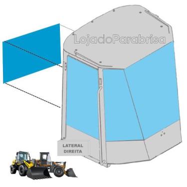 Imagem de Vidro Vigia Traseiro Colado para Carregadeiras Case 621D e New Holland