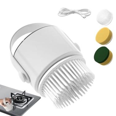 Imagem de Esfregão elétrico de chuveiro | Escova recarregável de 1200 mAh para limpeza | com 3 cabeças substituíveis, automática sem fio, potente para chão, banheira, chuveiro, banheira, azulejo, vaso