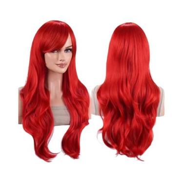 Imagem de Peruca Sintética Preta De 26 Polegadas, Longa E Lisa Com Franja, Peruc