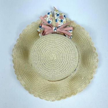 Imagem de Chapéu Infantil Menina De Palha Sintética Com Laçinho Moda Verão bege