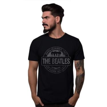 Imagem de Camiseta Preta Banda The Beatles All Rights Reserved Liverpool Bomber 