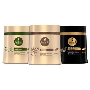 Imagem de Kit Cronograma Capilar Para Cabelos Ressecados 500g Haskell