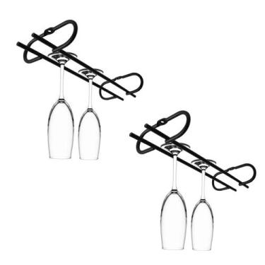 Imagem de Conjunto 2 Porta Taças de Teto 25cm Suporte para Taças Suspenso Reto P