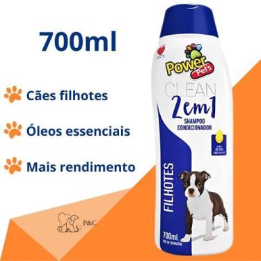 Imagem de Shampoo E Condicionador para Cães e Gatos Filhotes 700ml Powerpets - P