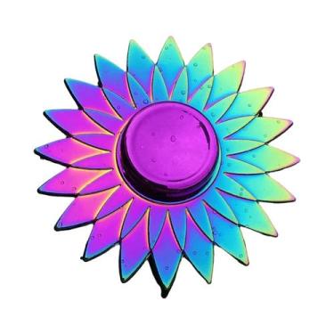 Imagem de Fidget Spinner De Metal Com Gradiente Arco-Íris, Rolamento Silencioso,
