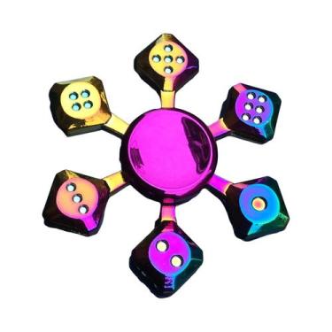 Imagem de Fidget Spinner De Metal Com Gradiente Arco-Íris, Rolamento Silencioso,