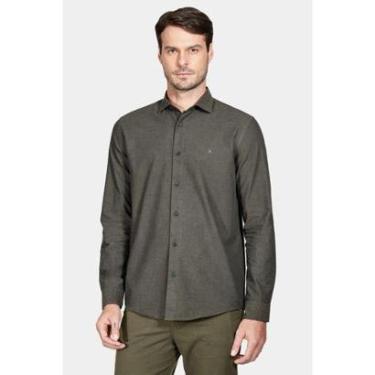 Imagem de Camisa Aramis Slim Actually Liso Verde Militar-Masculino