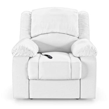 Imagem de Poltrona Do Papai Reclinável Sala De Cinema Barcelona Controle Elétrico Usb Pu Branco