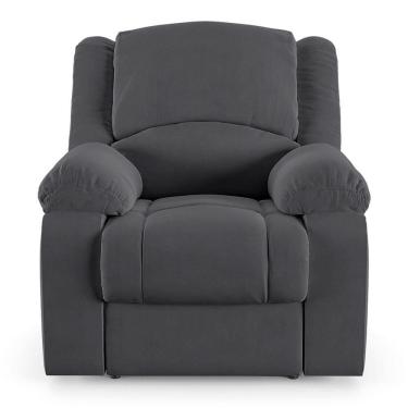 Imagem de Poltrona Do Papai Reclinável Sala De Cinema Barcelona Elétrica Massagem Usb Veludo Cinza Grafite