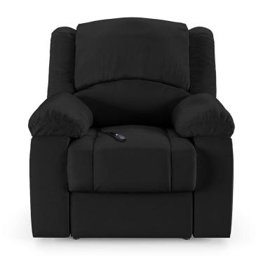 Imagem de Poltrona Do Papai Reclinável Sala De Cinema Barcelona Controle Elétrico Usb Pu Preto