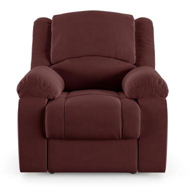 Imagem de Poltrona Do Papai Reclinável Sala De Cinema Barcelona Elétrica Touch Massagem Usb Veludo Vinho