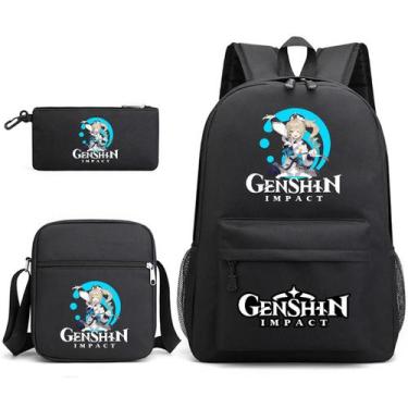 Imagem de Conjunto de mochilas Genshins Impacts Jeans Gunnhildrs Cartoon Kids - 