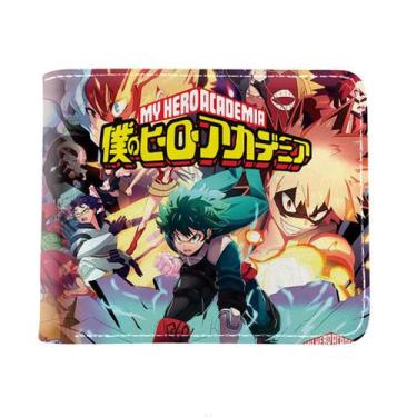 Imagem de Carteira, bolsa de moedas, couro, Bifold My Hero Academia Anime - Yiwe