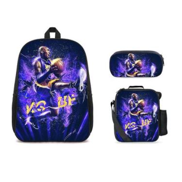 Imagem de Conjunto de mochilas escolares Kobes Bryants, bolsa casual, 3 peças - 