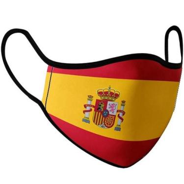 Imagem de Máscara facial, bandeira espanhola, impressão digital, algodão respirá