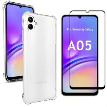 Imagem de Kit Capa Capinha Transparente e Película De Vidro 3D Para Samsung Galaxy A05