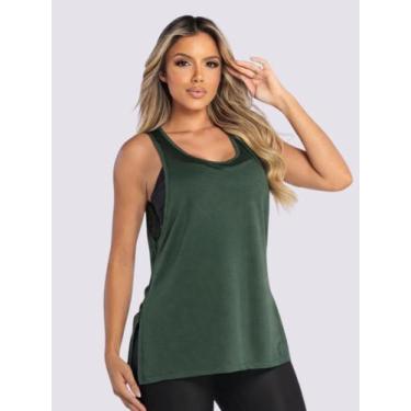 Imagem de Regata Feminina Dry Fit Regatão Tapa Bumbum Academia Fitness Treino Es