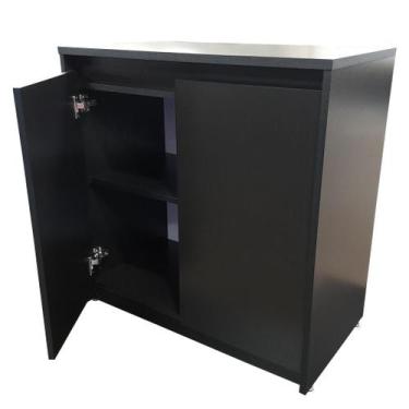 Imagem de Armário Para Escritório Gabinete Multiuso Duas Portas Preto - MC² Móve