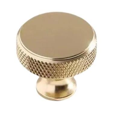 Imagem de Puxadores Dourados Modernos Simples Redondos Para Armários E Gavetas, 