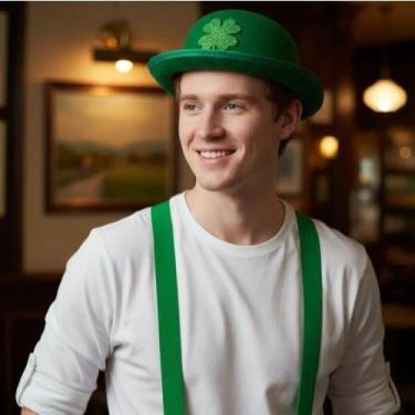 Imagem de Kit Fantasia Saint Patrick Day Adulto Chapéu E Suspensório - NoBrand, 