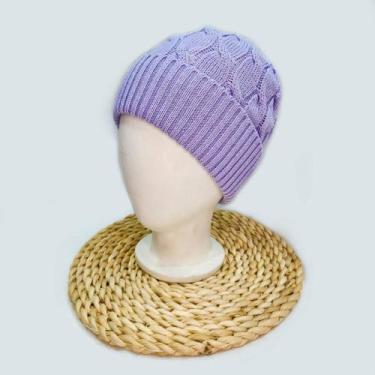 Imagem de Touca De Lã Trançado Feminino Para Inverno Confortável Quente Básico  