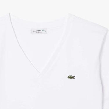 Imagem de Camiseta Lacoste de Algodão com Gola V e Caimento Relaxado Feminina-Feminino