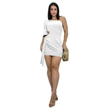 Imagem de Macaquinho Curto Mula Manga Curta Crepe Duna Social Amarrar - Swiss Bo