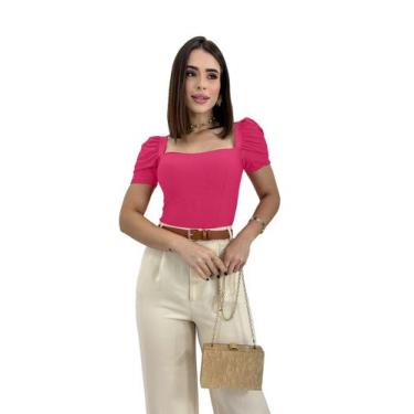 Imagem de Kit 3 Bodys Blusa Princesa Canoa Suplex Moda Blogueira - Swiss Boutiqu