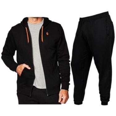 Imagem de Conjunto Blusa De Moletom Com Ziper Capuz + Calça De Moletom-Masculino