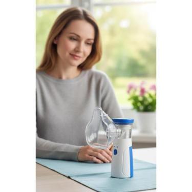 Imagem de Inalador Nebulizador Portátil Azul USB/Pilha Silencioso - Congratulati