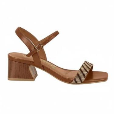 Imagem de Sandalia Feminina Vizzano Salto Bloco Baixo Strass 6558.102-Feminino
