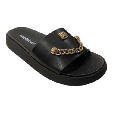 Imagem de Sandália Papete chinelo slid moleca com pingentes-Feminino