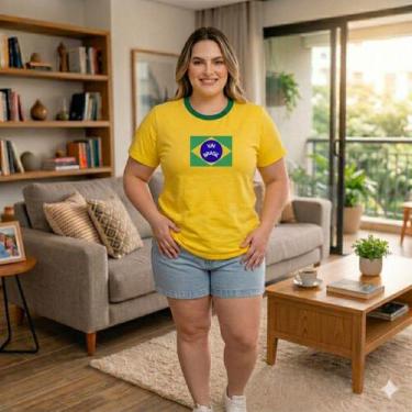 Imagem de Camiseta Feminina T-shirt Brasil Copa 2026 Torcida Amarela cor:amarelo