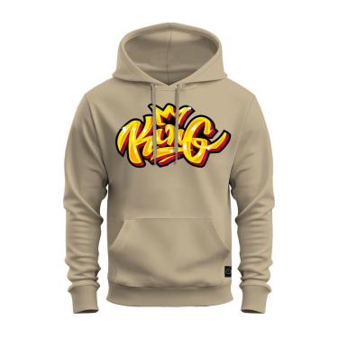 Imagem de Moletom Canguru Blusa De Frio Confortável Estampado King Rei-Unissex